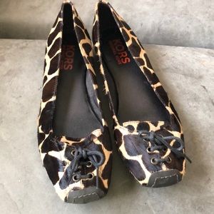 Michael Kora flats animal print in fur